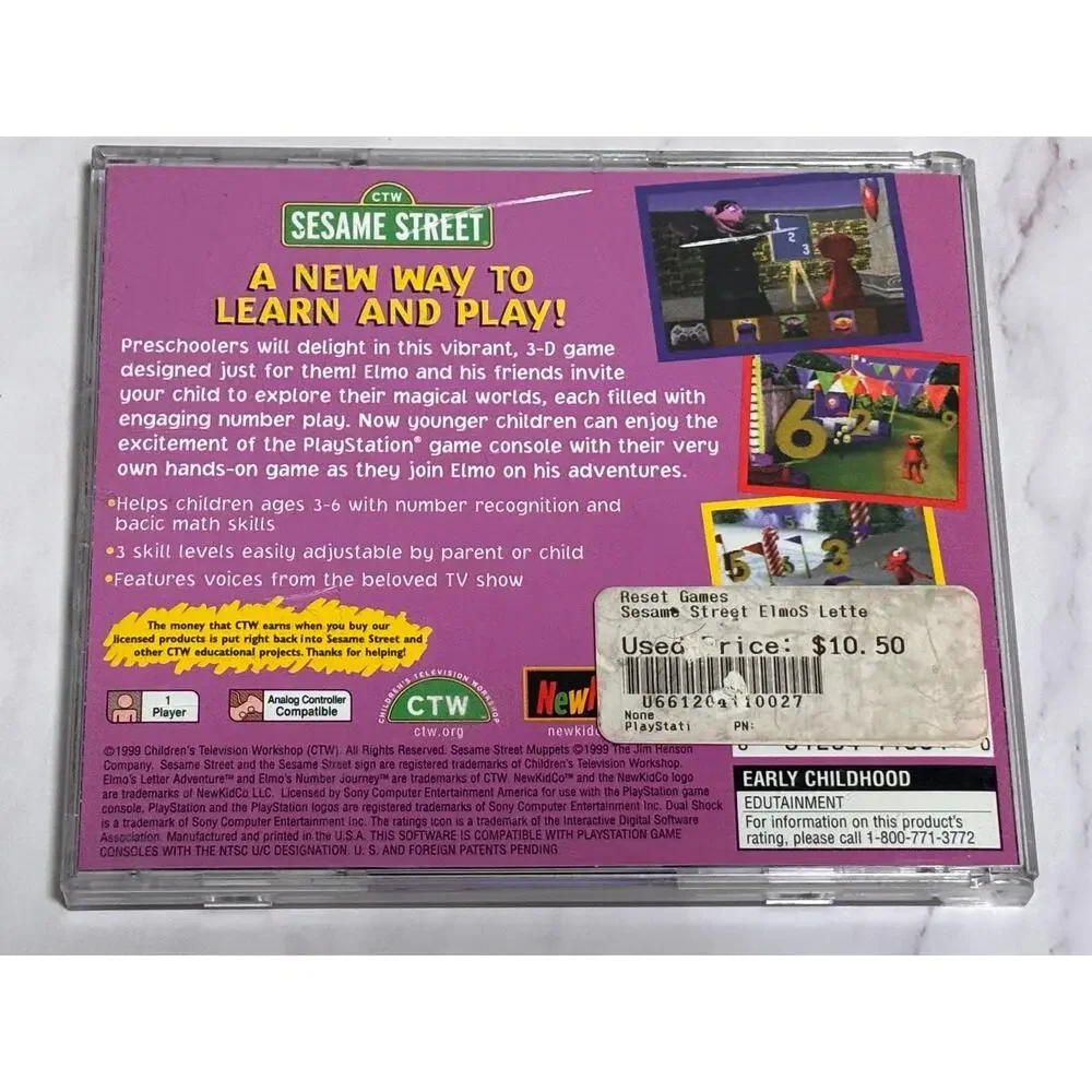 Sesame Street: Elmo's Number Journey (Sony PlayStation 1 PS1, 1999) Complete